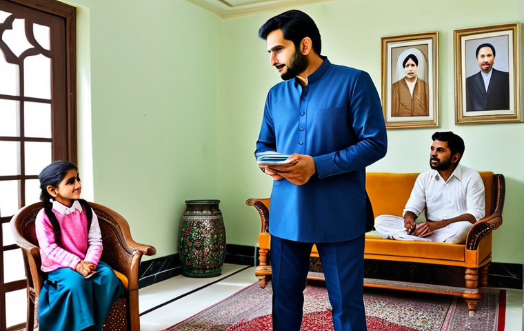 1가구 2주택 세금 규정 - **
A professional tax consultant advising a Pakistani family in modest clothing at their home. The ...