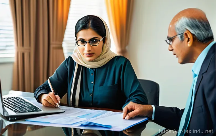 퇴직금 세금 계산법 - **Prompt 2: Wise Investment for Pakistani Senior Citizens**
    A cheerful group of two Pakistani se...