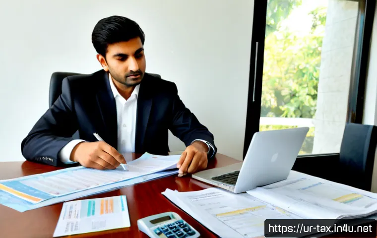 법인세율 변화 추이 - Photorealistic Pakistani business accountant in modest professional attire reviewing corporate tax t...